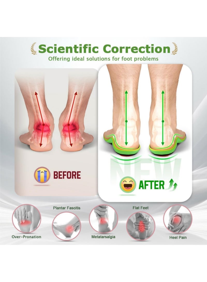 saykfoe Arch Support Insoles, Plantar Fasciitis Insoles For Men Women, Heavy Duty Flat Foot Pain Relief Orthotic Running Athletic Work Boot Insoles For Standing All Day, L (EU 44-46 295cm) - Image 3